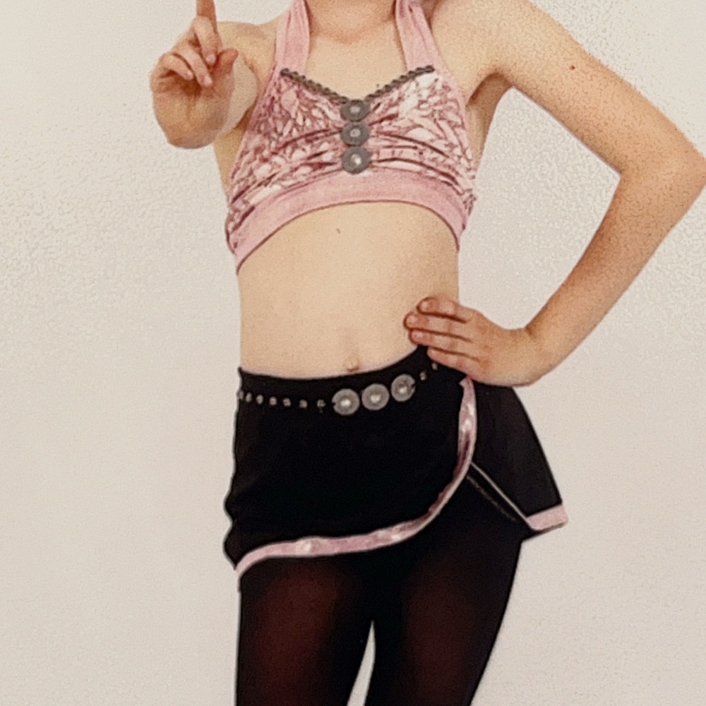 Pink and Black Two-Piece Dance Costume